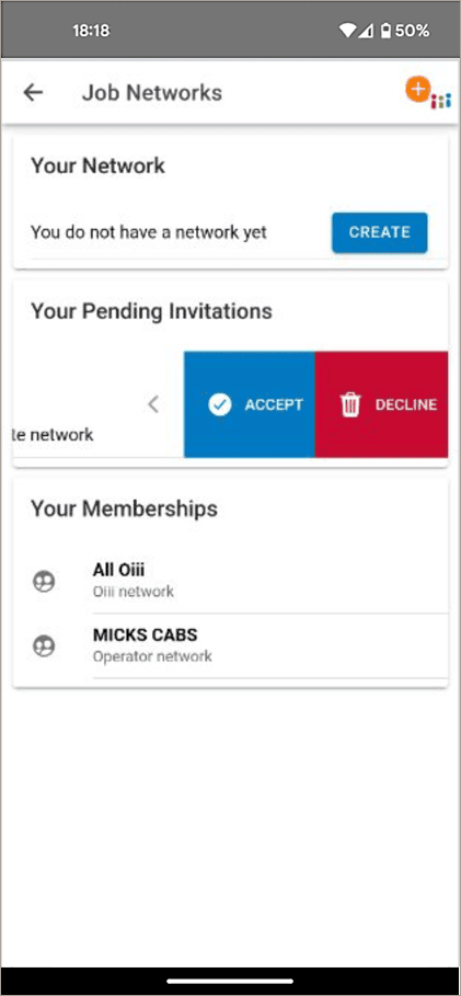 OiiiPlus® Driver Network Friend Invitation Pending.